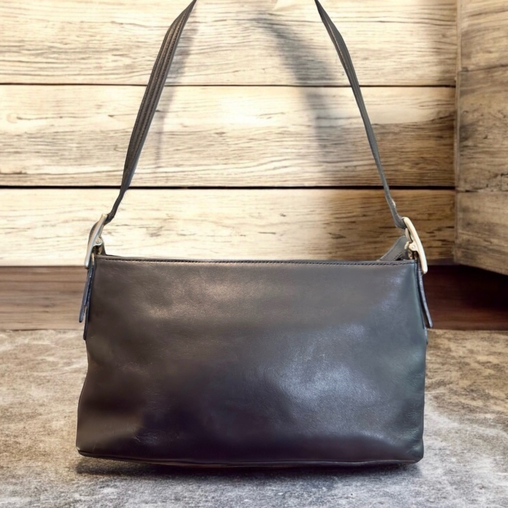 Vintage Coach 9861 Navy Leather Shoulder Bag - Picture 3 of 9